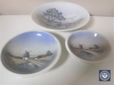 A Royal Copenhagen dish depicting a stream, diameter 30cm,