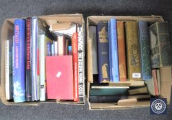 Two boxes of books - History, Geography, Art, Punch, Girls Own annual etc.