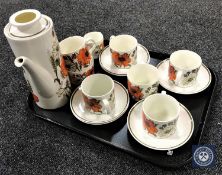 A J&G Meakin poppy pattern fifteen piece tea set