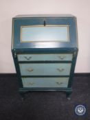 A continental painted and gilt fall front bureau