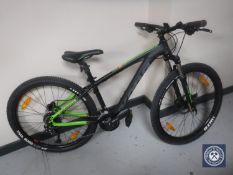 A 2019 Kona Fire mountain bike; Front suspension, hard tail, Shimano Actus gearing, Disc brakes,