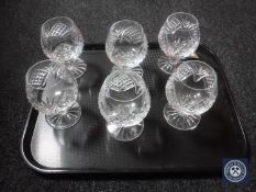 A set of six Tipperary lead crystal rummers