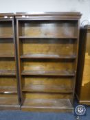 A continental oak open bookcase