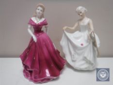 A Royal Doulton figure - Tracey HN 2738 and a Coalport Ladies of Fashion figure - Belinda