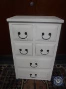 A painted six drawer chest