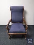 A 19th century mahogany framed rocking chair