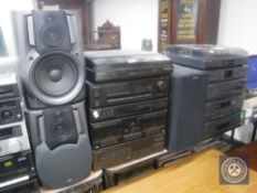 A Sony hi/fi system with speakers,