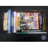 A box of books and magazines relating to railways