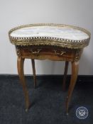 An ormolu mounted kidney shaped occasional table,
