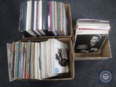 Three boxes of classical records on Columbia Decca and HMV labels.