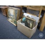 Three framed oils on canvas,