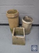Three early 20th century chimney pots