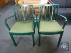 A pair of painted armchairs