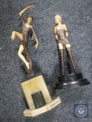 Two Art Deco style figures