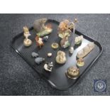 A tray of animal figures, Coalport,