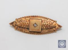 A Victorian diamond set oval brooch