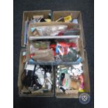 Five boxes of train accessories and modelling pieces