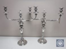 A pair of impressive silver plated table candelabra (2) CONDITION REPORT: 48cm high