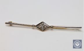 A Victorian diamond set bar brooch