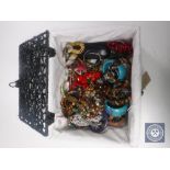 A basket of costume jewellery