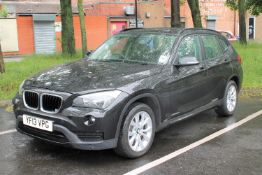 A BMW X1 X-Drive 20D Sport Estate Car, registration YF13 VPG, black, manual transmission, diesel,