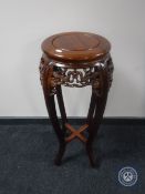 A mahogany Chinese style plant stand