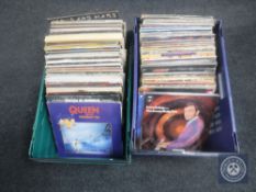 Two crates of vinyl albums - Pop and Rock, Queen, David Bowie, Free,