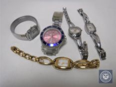 A bag of gent's Ice wristwatch and three lady's wristwatches