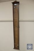 A continental mahogany stick barometer