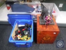 A box of Dr Who toys and jigsaws,