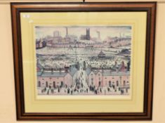 After Laurence Stephen Lowry (1887-1976) : Britain at Play, reproduction in colours,