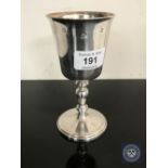 A presentation silver goblet, 'Ron Jon, Chaplain Eastbourne College...