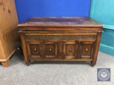 An oak blanket box