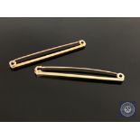 Two 9ct gold bar brooches, 3.