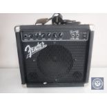 A Fender Frontman guitar amplifier