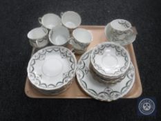 A tray of thirty-nine pieces of antique tea china