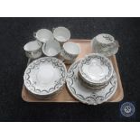 A tray of thirty-nine pieces of antique tea china