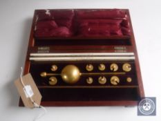 A mahogany cased hydrometer by W Reeves and company of London