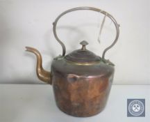 A Victorian copper kettle