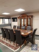 An impressive Empire style twin pedestal extending dining table, length 260 cm,