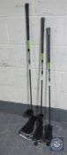 Three Taylor Made RBZ golf drivers with covers
