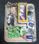 A tray of eight Brittains die-cast kung-fu figures, puppets,