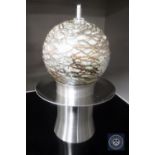 A Stuart Abelman Art Glass spherical diffuser, signedon base, dated 1993, numbered OL25W,