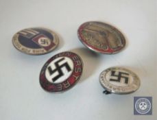 Four enamelled German badges