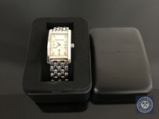 A gent's stainless steel Emporio Armani quartz wristwatch, ref.