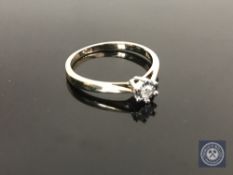 A 9ct gold diamond solitaire ring,