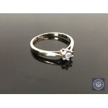 A 9ct gold diamond solitaire ring,