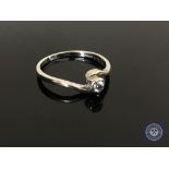 A 9ct white gold diamond solitaire ring, size P CONDITION REPORT: 1.