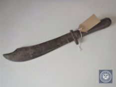 An early 20th century wooden handled hunting knife