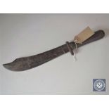 An early 20th century wooden handled hunting knife